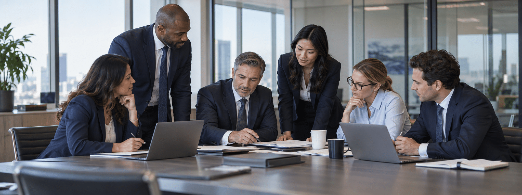 Oberman Law Firm attorneys collaborating at a conference table
