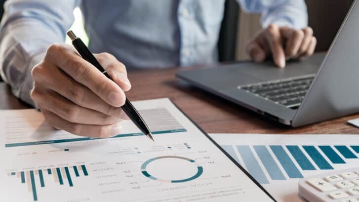 Strategy,Analysis,Concept,,Businessman,Working,Financial,Manager,Researching,Process,Accounting