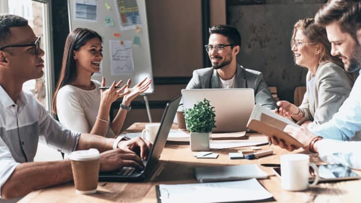 Working,Together.,Group,Of,Young,Modern,People,In,Smart,Casual