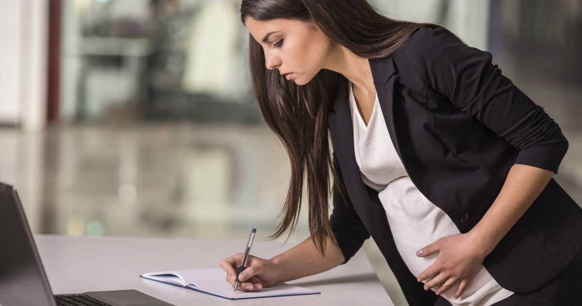 Pregnant businesswoman