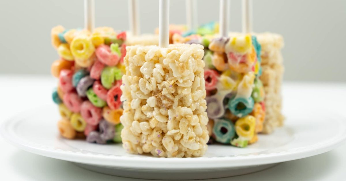 Marshmallow square bar or rice crispy treat