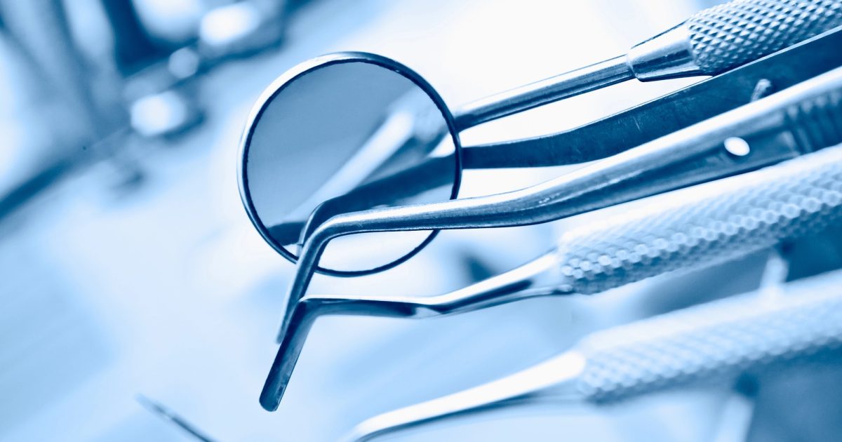 closeup of dental tools