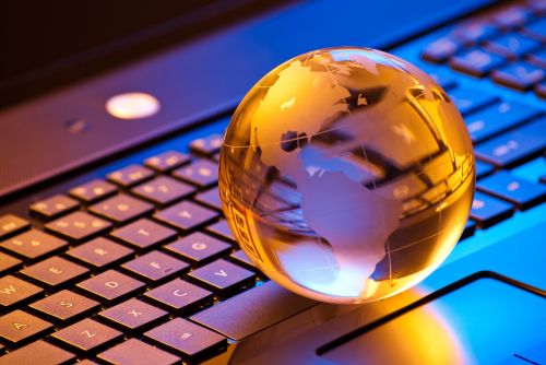 globe on keyboard