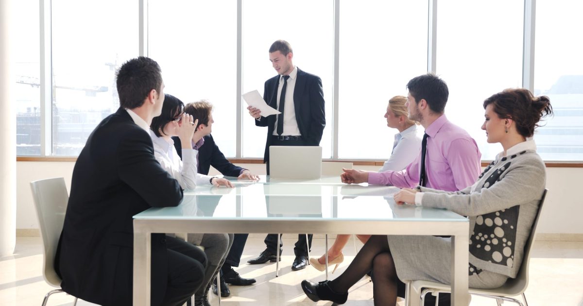 coworkers at conference table