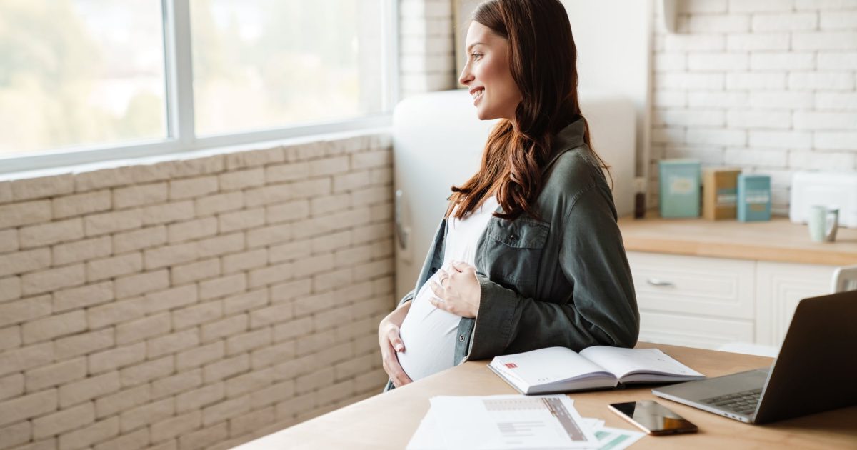 pregnant woman at work