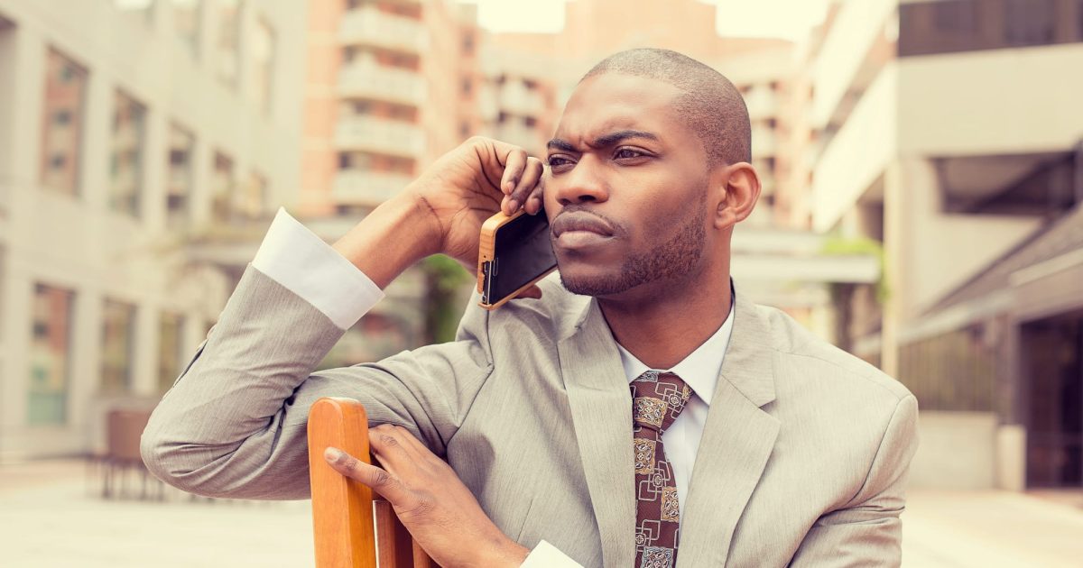 man talking on cell phone